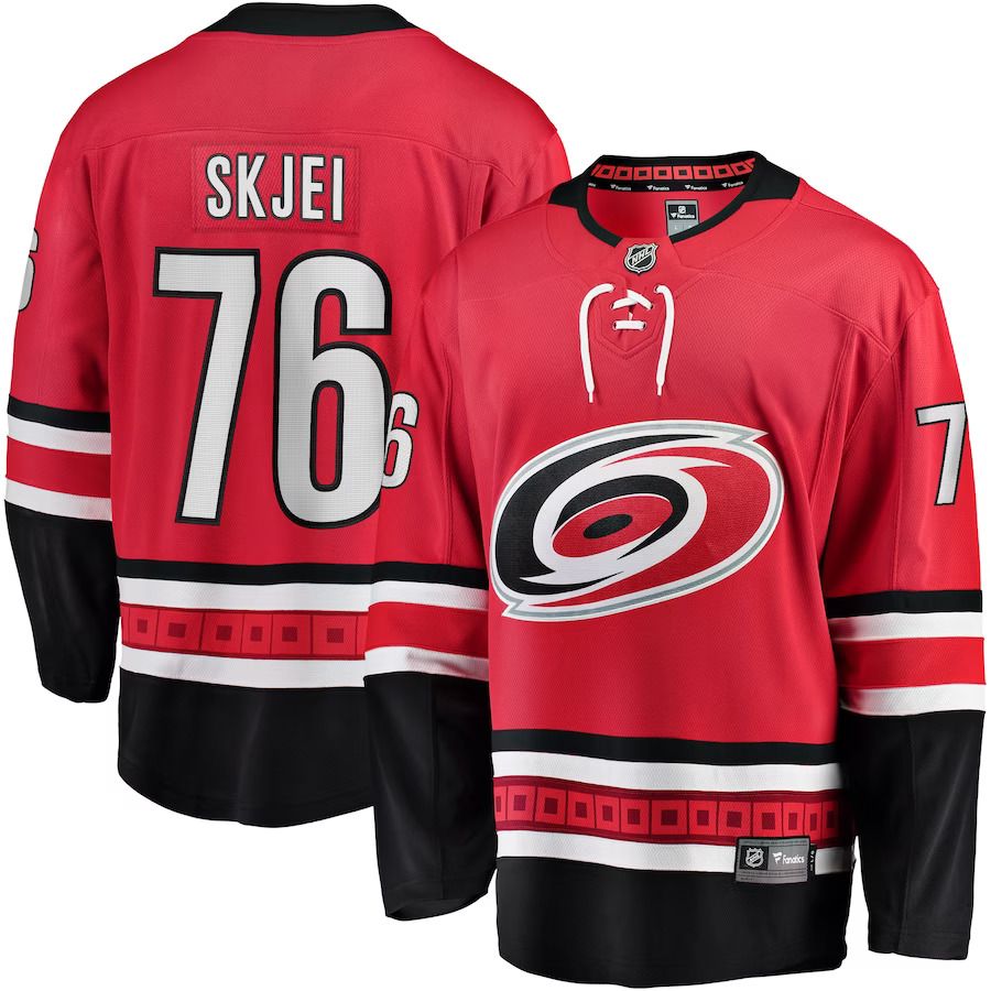 Men Carolina Hurricanes 76 Brady Skjei Fanatics Branded Red Breakaway Player NHL Jersey